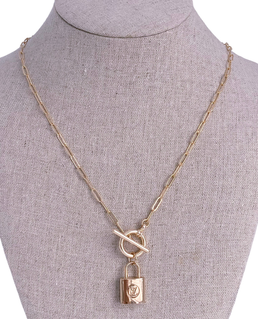 LV Lock Paperclip Toggle Necklace– Properly Buttoned