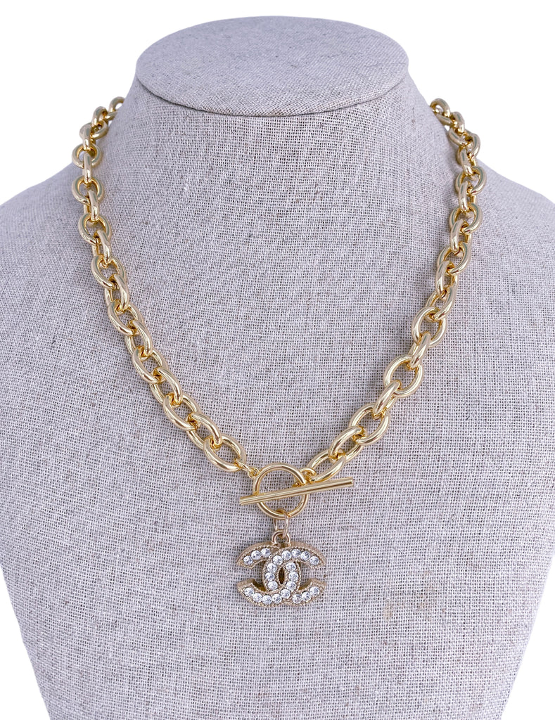 Chunky Gold CC Toggle Necklace– Properly Buttoned